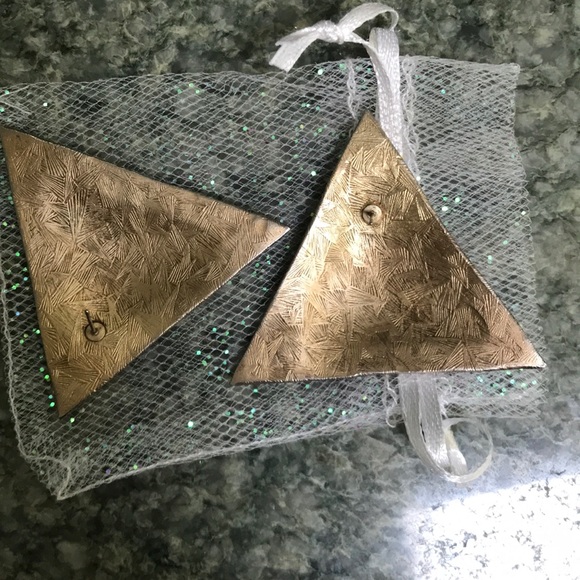 Silver and brass earrings - Picture 2 of 2